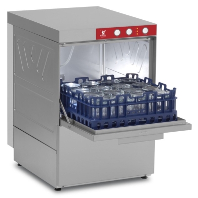 LAVE-VERRES ELECTROMECANIQUE 400 X 400 MM MONOPHASE AVEC DOSEUR A SAVON & DOSEUR DE RINCAGE